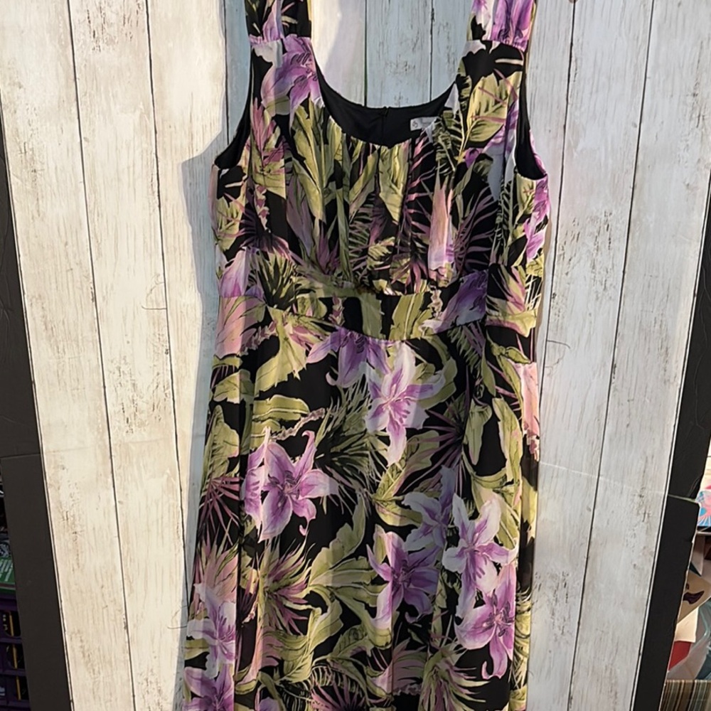 Floral Midi Dress with Empire Waist